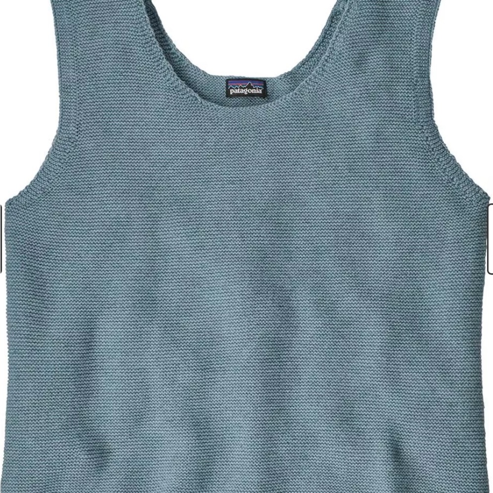 Patagonia Blue Sweater Knit Tank Top Vest Organic Cotton Medium Women